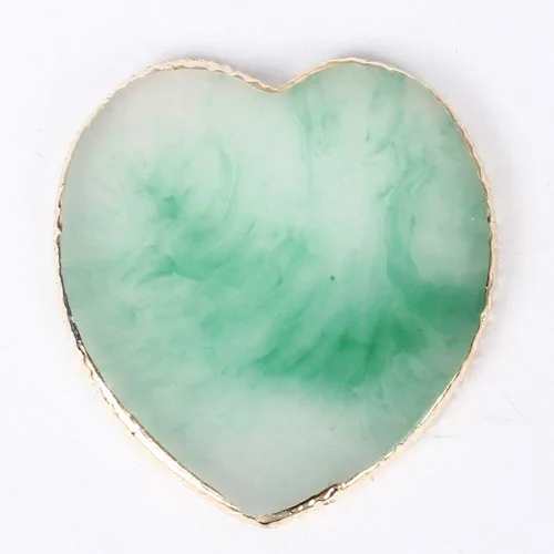 Miniatura 5 de AKOAK 1 paquete de paleta de resina en forma de corazón de uñas, paleta de ágata con borde dorado, paleta de borde de cristal, utilería de disparo