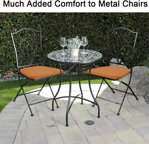 Miniatura 3 de BUYUE Cojín para silla de metal de 14 pulgadas con magnético, 1 pieza, cuero PU de lujo, impermeable, antideslizante, almohadilla de asiento