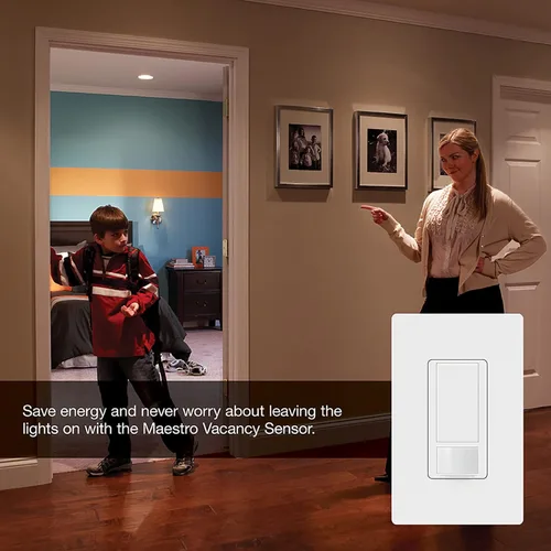 Miniatura 3 de Lutron Maestro LED+ Sensor de atenuación y vacante, un solo polo y multiubicación, MSCL-VP153M-BI, galleta