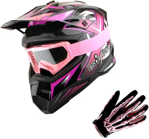 Miniatura 13 de 1Storm - Casco de motocross para adultos, BMX, MX, ATV, Dirt Bike, motocicleta cuádruple de cuatro ruedas, estilo de carreras, HF801 Sonic Blue