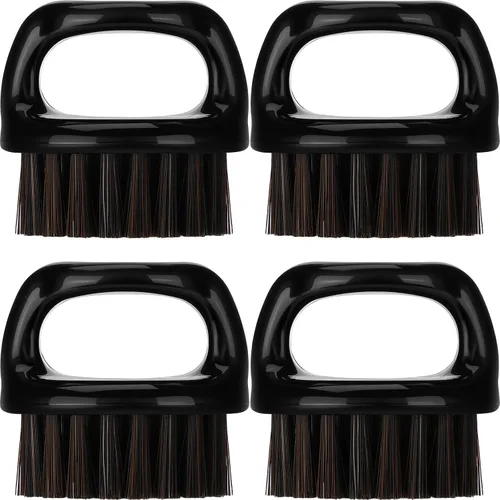 Miniatura 10 de Paquete de 4 cepillos para barba para hombres, cepillos de barba, cepillo de barbero para nudillos, cepillos para cara y cuello, suministros