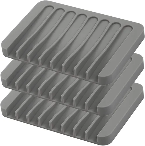 Jabonera autodrenante de 3 piezas, jabonera de silicona de alta calidad, protector de jabón para ducha, baño, cocina, bañera, esponjas, mantiene las