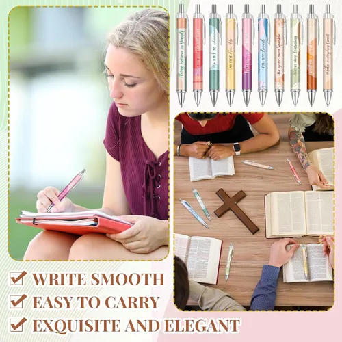 Miniatura 5 de Yeaqee 50 bolígrafos motivacionales a granel con diferentes citas inspiradoras para mujeres, regalos inspiradores, bolígrafos a granel