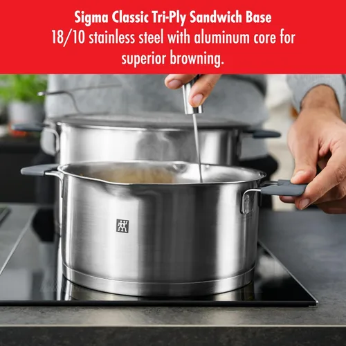 Miniatura 2 de ZWILLING Simplify - Juego de utensilios de cocina de 9 piezas, ollas y sartenes de acero inoxidable de alta calidad para cocina, placas de inducción