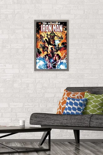 Miniatura 2 de Trends International Marvel Comics Iron Man - Póster de pared Invincible Iron Man #11, 22.4 pulgadas de largo x 14.7 pulgadas, versión enmarcada