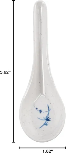 Miniatura 2 de M.V. Trading M7003BBV Soba de melamina asiática, cucharas de arroz/cuchara china de sopa Won Ton, bambú azul, 0.75 onzas, 5-5/8 pulgadas de largo x