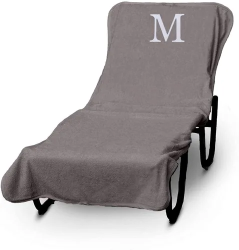 Miniatura 243 de Luxury Hotel & Spa - Funda para Tumbona de Piscina con Monograma, Letras Bordadas en Bloque - Extra Absorbente 100% Algodón Turco - Rizo Suave