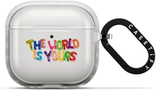 Miniatura 7 de CASETiFY Impact Airpods (4.ª generación) - Funda con anillo, corazones transparentes de lunares, color escarcha
