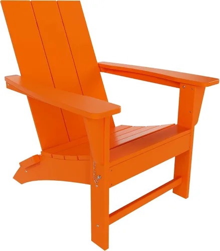Miniatura 8 de WO Home Furniture - Silla Adirondack plegable de polietileno de alta densidad para todo tipo de clima, resistente a los rayos UV y a la Roble