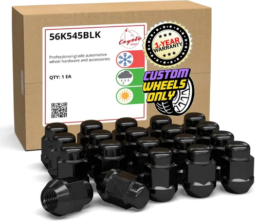 Wheel Accessories Parts 20 piezas M12x1.5 12x1.5 rosca Bulge Bellota 1.38 pulgadas 1.378 in largo tuercas negras 13/16 pulgadas 0.827 in hexagonales