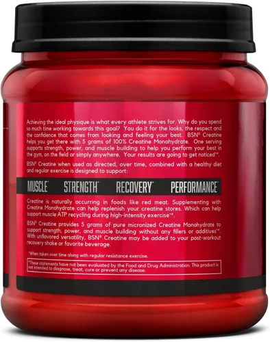 Miniatura 7 de BSN Creatina Micronizada Monohidrato en Polvo, Polvo de Creatina Sin Sabor, Micronizada, Apoya la Construcción Muscular, Apoya la Fuerza Muscular