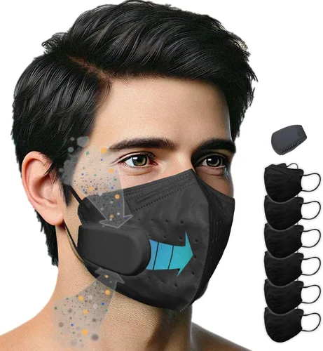 Máscara JKKL PuriCurrent con ventilador eléctrico, máscara purificadora de aire. Fácil de respirar. La máscara en sí es un filtro. Práctica, ligera