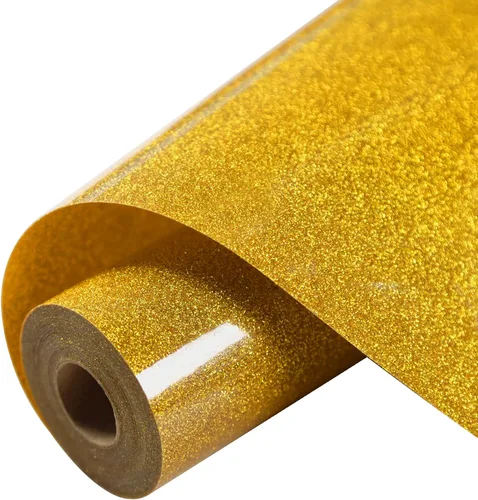 Miniatura 8 de HTVVETUR Glitter Heat Transfer Vinyl - 12" x 15ft Glitter Iron on Vinyl for Shirts, HTV Rolls for Cameo - Easy to Cut & Weed (Glitter Black-15ft)