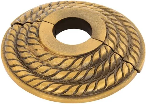 Miniatura 29 de Renovators Supply Manufacturing Placa de escudo de 3,13 pulgadas OD Escutcheon 1/2 en IPS Acabado de cobre antiguo Brida de radiador de aluminio