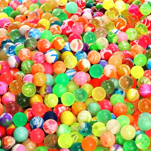 Pllieay 1000 bolas hinchables a granel, 0.787 in/0.78 pulgadas, varios estilos, bolas hinchables mixtas, pequeñas bolas de goma para regalos de