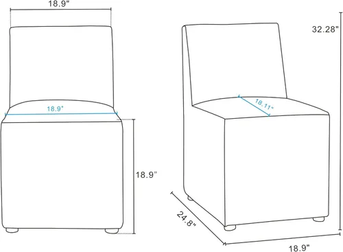 Miniatura 4 de Manhattan Comfort Anna - Silla de comedor moderna cuadrada con tapicería de piel sintética de pies a cabeza y acolchado de plástico para pies, Crema