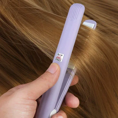 Miniatura 5 de Mini plancha de pelo 2 en 1, plancha plana, Plancha de Cabello, placa de turmalina de cerámica, rizador de calefacción de belleza, pequeño, ligero