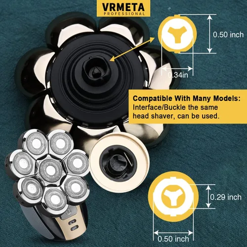 Miniatura 4 de Cabezal de repuesto para afeitadora flotante de acero inoxidable 8D, cabezales de repuesto para afeitadora eléctrica para hombre (8 cabezales