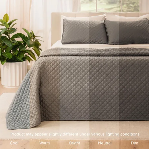 Miniatura 6 de Bare Home Juego de colcha – Matrimonial/Queen – Decoración ligera de cama – Alternativa de edredón – Colcha acolchada para todas las estaciones 03