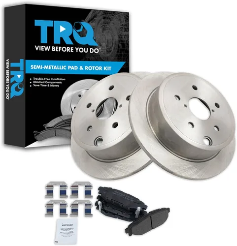 Miniatura 38 de TRQ Juego de pastillas de freno semimetálicas traseras y rotores compatibles con Chevrolet Trailblazer 02-06 Trailblazer EXT 04-06 SSR 02-07 GMC