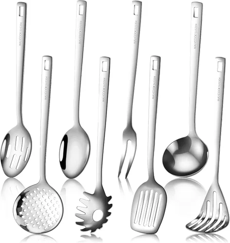 Miniatura 12 de Juego de utensilios de cocina de 5 piezas, juego de utensilios de cocina de acero inoxidable 18/8 con soporte giratorio (apto para lavavajillas)