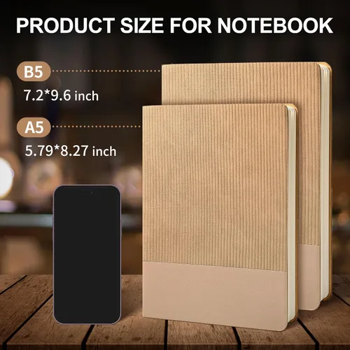 Miniatura 2 de Cuaderno con Líneas para Trabajo, Cuaderno de Notas con Rayas Universitarias 5.79"x8.27" A5 Cuero PU para Escritura Diaria 216 Páginas para Mujeres