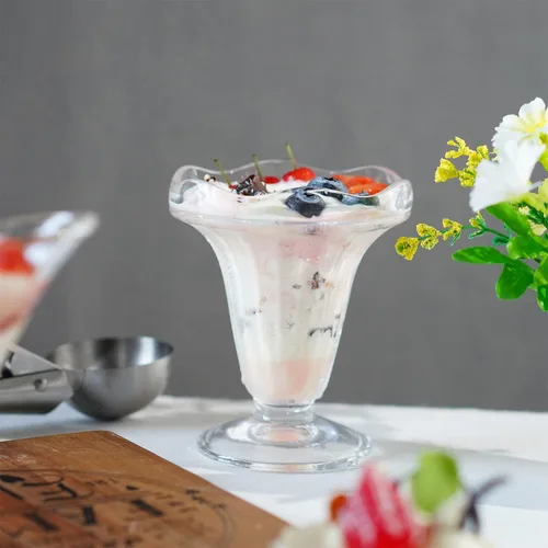 Miniatura 3 de kanpura Juego de 2 cuencos de helado Art Deco de 5 onzas, fondo más grueso, apto para congelador, apto para lavavajillas, elegante diseño