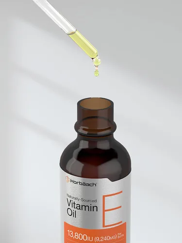 Miniatura 7 de Horbäach Aceite de vitamina E 13,800 UI 1 oz para cara y piel Suplemento líquido de origen natural Fórmula vegetariana, sin OMG y sin