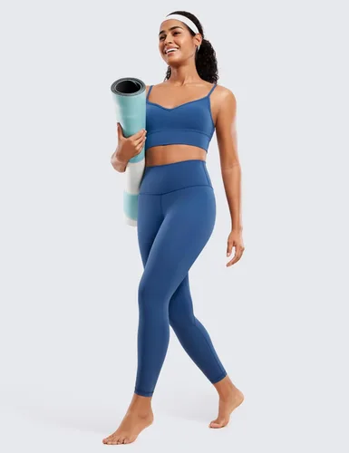 Miniatura 23 de CRZ YOGA Leggings de entrenamiento para mujer con sensación de desnudez cepillada de 25 pulgadas, pantalones de yoga de compresión de cintura alta