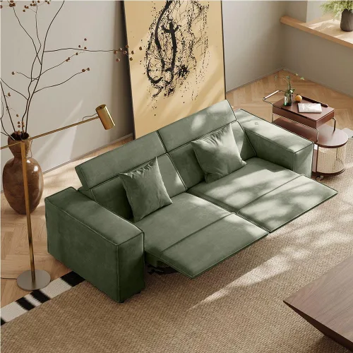 Miniatura 12 de Silla reclinable eléctrica de 53 pulgadas, moderno sofá reclinable para sala de estar o dormitorio, asientos de tela de alto rendimiento