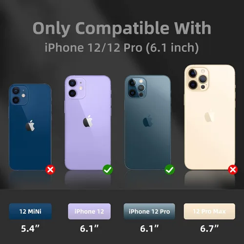 Miniatura 2 de Funda de silicona líquida compatible con iPhone 12/12 Pro, color negro [Protección contra caídas] [Resistente a los arañazos, a prueba de golpes]