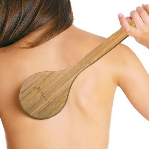 Miniatura 5 de Bath Dry Body Brush- Cepillo para la espalda con cerdas naturales, de largo mango de madera para la celulitis y es exfoliante de Janrely