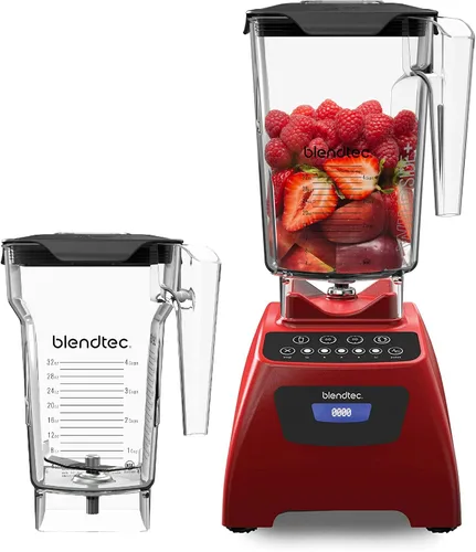 Licuadora Blendtec C575A2321A-AMAZON Classic 575 con jarras Wild Side+ y Four Side, Caribe, Poppy Red