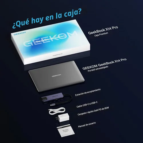 Miniatura 8 de GEEKOM GeekBook X14 Pro Laptop, 2.2lbs Ultra Thin 14" 2.8K OLED Laptop Computer, Ultra 5 125H, 32GB LPDDR5x 7500MHz RAM 1TB SSD, Up to 16 Hour, 2X
