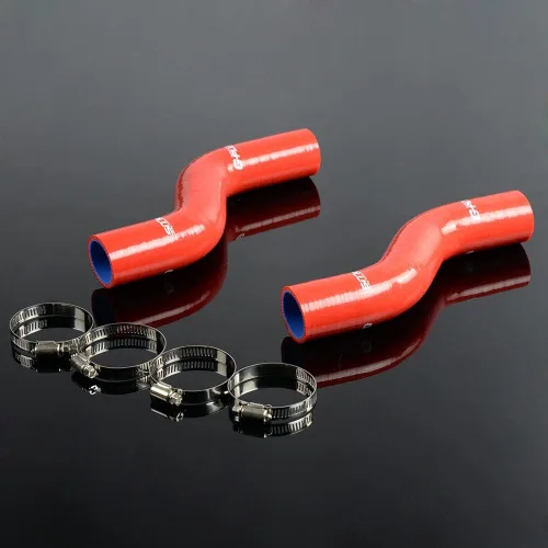 PIT66 Kit de manguera de radiador de silicona, compatible con Nissan Datsun 240Z/260Z 1970-1975 rojo con abrazaderas