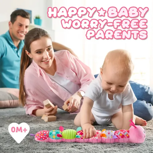 Miniatura 6 de AWOTOY Juguetes para bebés de 0-6-12 meses, juguetes musicales de peluche para bebés con actividad multisensorial, crujidos, sonajeros, juguetes