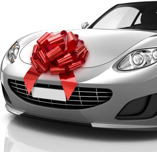 Miniatura 12 de Zoe Deco Lazo grande para automóvil (rojo, 18 pulgadas), lazos de regalo, lazo gigante para automóvil, lazo de cumpleaños, enorme lazo