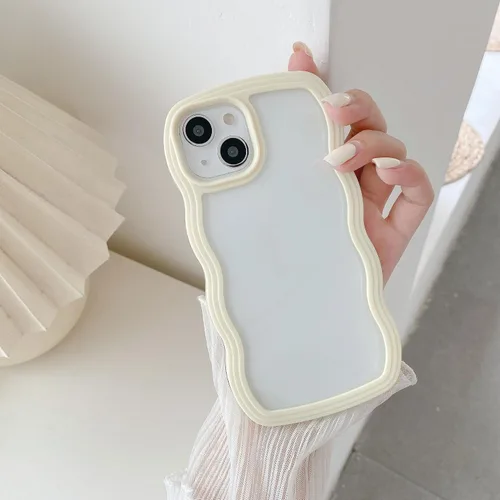Miniatura 65 de QLTYPRI Funda compatible con iPhone 7/8/SE, bonita funda transparente con marco ondulado rizado para niñas y mujeres, funda protectora de TPU