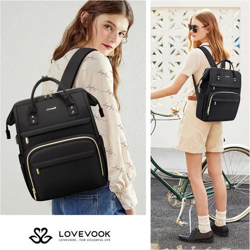 Miniatura 7 de LOVEVOOK Mochila para laptop para mujer, mochila profesional de 17 pulgadas para mujer, mochila de viaje para computadora, laptop, mochila