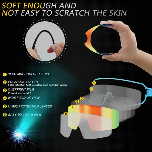 Miniatura 4 de SPOSUNE Gafas de sol polarizadas de ciclismo para hombres y mujeres, UV400, gafas deportivas para bicicleta, béisbol, correr, MTB C20
