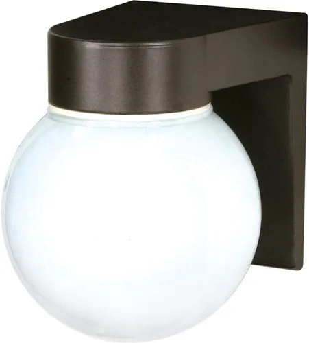 Miniatura 2 de Nuvo Luminaria SF77/141 Utilidad para Exteriores, Aplique de Aluminio Fundido Duradero para Montaje en Pared, Luz de Porche y Patio con Globo