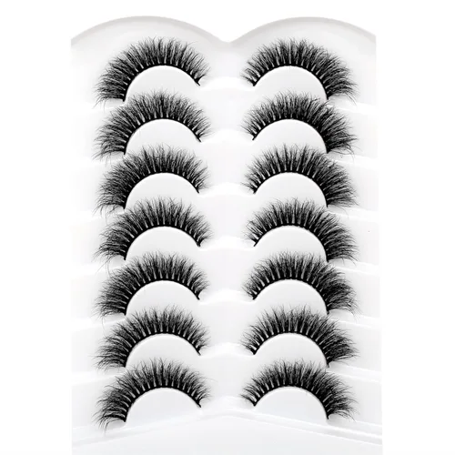 Miniatura 236 de Pooplunch - Pestañas postizas finas de visón sintético, estilo ojo de gato, naturales, cruzadas, tipo racimo, efecto 8D de volumen, tiras
