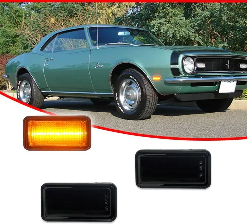 Miniatura 2 de para 1968 1969 Chevrolet Camaro Impala Nova Corvette El Camino Caprice Chevelle Luz de Marcador Lateral de Parachoques Delantero, Faro Antiniebla