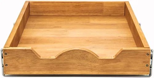 Miniatura 8 de DINDON Organizador de cajones extraíble (17 pulgadas de ancho x 18 pulgadas de profundidad) 1 nivel, cajón deslizante de madera de roble para debajo