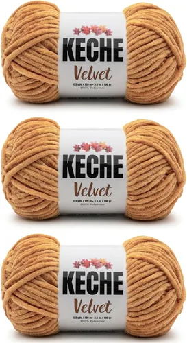Miniatura 106 de Keche Hilo de terciopelo para ganchillo, manta de felpilla suave, voluminosa, hilo amigurumi, 3.53 oz (132 yardas), color azul bebé
