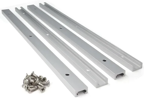 4 piezas de 15.748 in/16 pulgadas de aluminio deslizante con tornillos perfil de doble corte universal con agujeros de montaje preperforados para