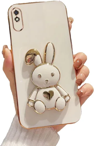 Miniatura 89 de Estuche con soporte de conejo de corazón para Xiaomi Redmi Note 10S, galvanizado suave TPU protector delgado a prueba de golpes con lindo conejito