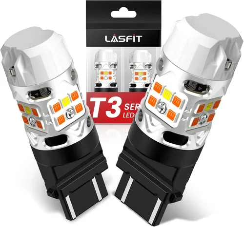 Miniatura 15 de LASFIT Bombilla LED T3 1156, señal de giro ámbar, resistencia incorporada 7506 CANBUS Ready sin errores, nuevo 500% brillante intermitente 4000LM