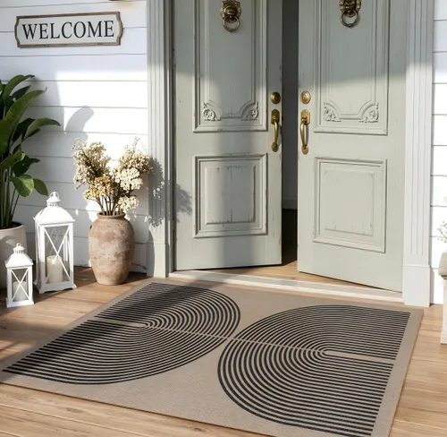 Miniatura 58 de Alfombra Moderna de Yute Fácil de Limpiar Arcoíris Lahome, 2x6 Alfombra de Pasillo Lavable para Cocina, Alfombras de Pasillo para Pasillos, Alfombra