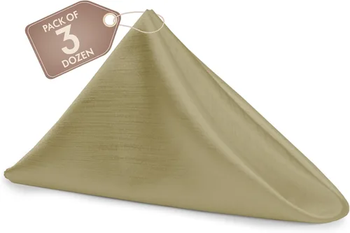 Miniatura 203 de Ultimate Textile -1 docena de servilletas reversibles Shantung Satin - Majestic - Servilletas de tela Majestic de 17 x 17 pulgadas, color marrón